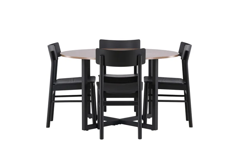 Durango Matbord med 4 Montros stolar, Valnöt