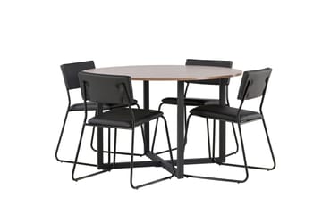 Durango Matgrupp 120 cm Rund med 4 Kenth Stolar - Valnöt - Products - Möbler - Bord & matgrupp - Matgrupp