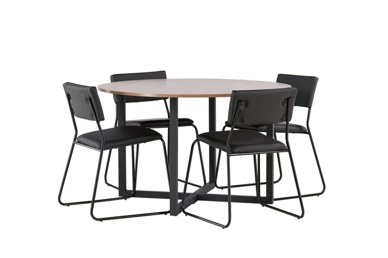 Durango Matgrupp 120 cm Rund med 4 Kenth Stolar - Valnöt - Products - Möbler - Bord & matgrupp - Matgrupp