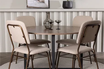 Durango Matgrupp 120 cm Rund med 4 Seda Stolar - Valnöt - Products - Möbler - Bord & matgrupp - Matgrupp