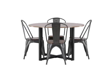 Durango Matgrupp 120 cm Rund med 4 Tempe Stolar - Valnöt - Products - Möbler - Bord & matgrupp - Matgrupp