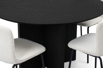 Edda Matgrupp runt 110 cm Svart med 4 Katy Matstolar - Svartlaserad ek - Products - Möbler - Bord & matgrupp - Matgrupp