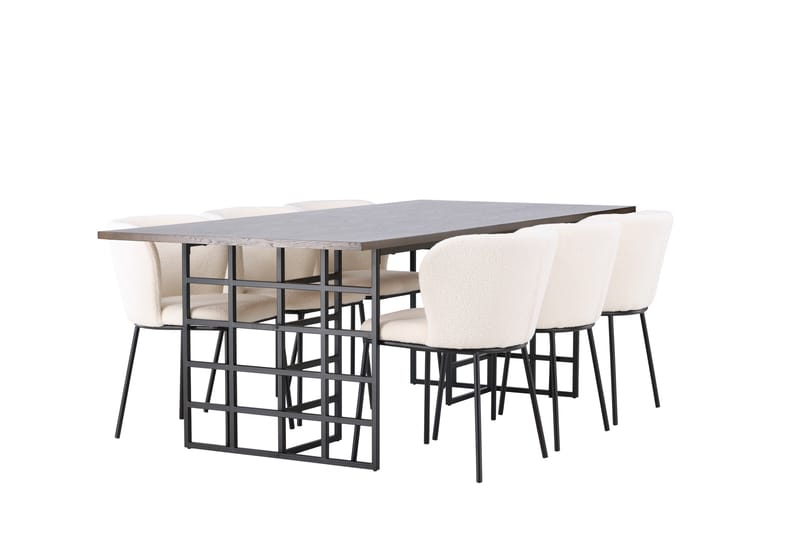 Edina Matgrupp 220 cm Rektangulär med 6 Edina Stolar - Svart - Products - Möbler - Bord & matgrupp - Matgrupp