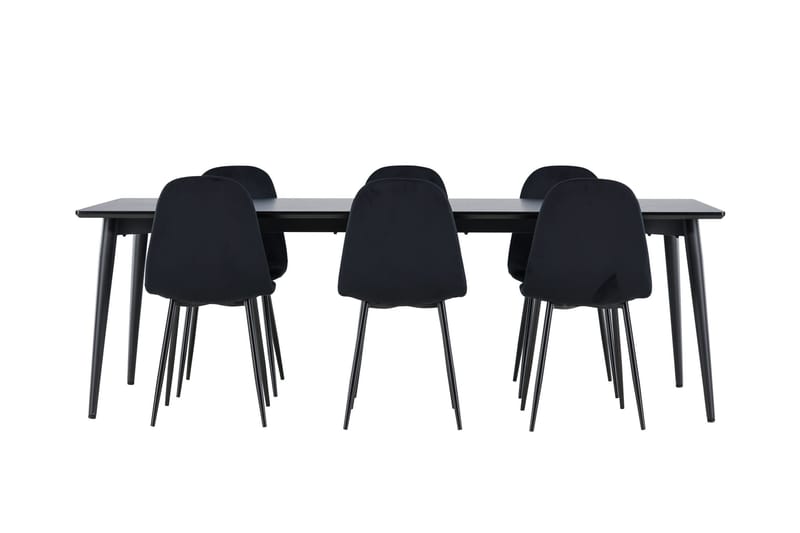 Ellis Matgrupp 230 cm Rektangulär med 6 Polar stolar - Svart/Svart - Products - Möbler - Bord & matgrupp - Matgrupp