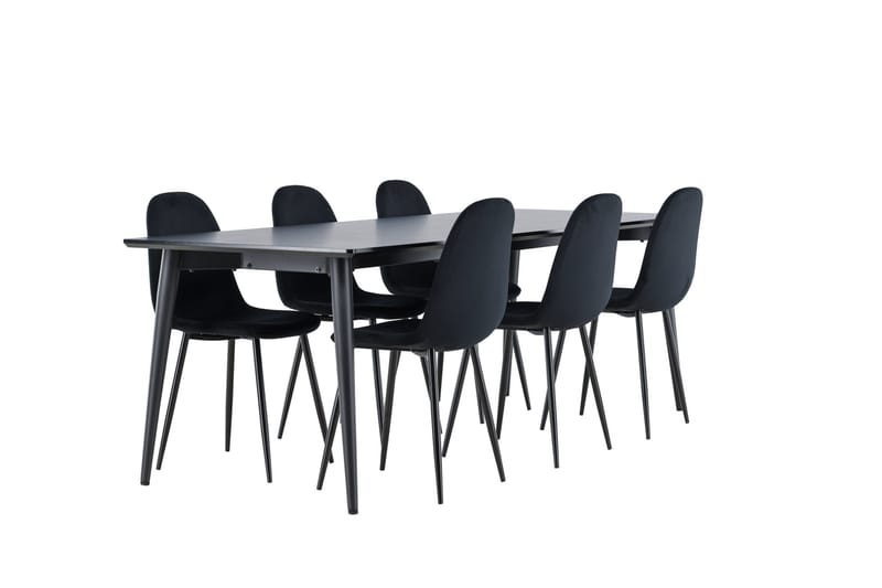 Ellis Matgrupp 230 cm Rektangulär med 6 Polar stolar - Svart/Svart - Products - Möbler - Bord & matgrupp - Matgrupp