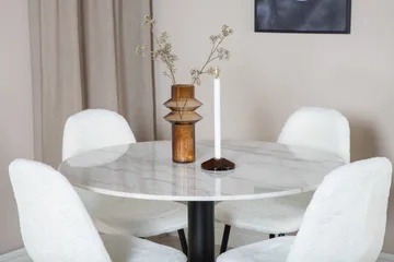 Estelle Matgrupp 106 cm Rund med 4 Polar stolar - Svart - Products - Möbler - Bord & matgrupp - Matgrupp