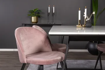 Estelle Matgrupp 140 cm Rektangulär med 4 Velvet stolar - Svart - Products - Möbler - Bord & matgrupp - Matgrupp