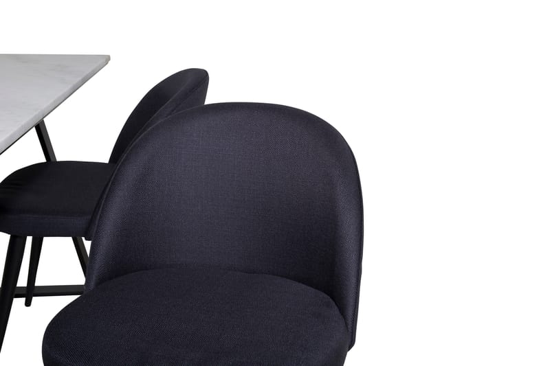 Estelle Matgrupp 140 cm Rektangulär med 4 Velvet stolar - Svart - Products - Möbler - Bord & matgrupp - Matgrupp
