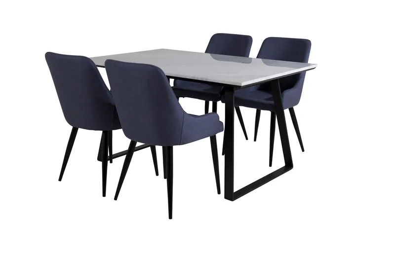 Estelle Matgrupp 140 cm Rektangulär med 4 Plaza stolar - Svart - Products - Möbler - Bord & matgrupp - Matgrupp