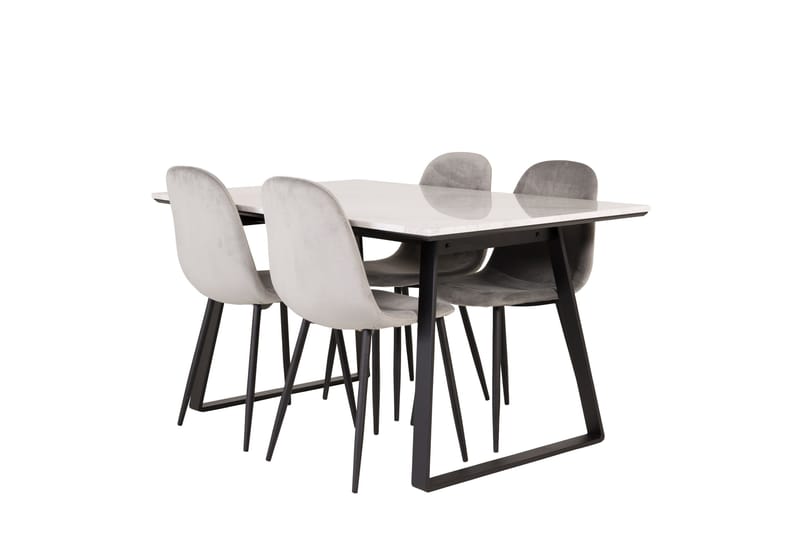 Estelle Matgrupp 140 cm Rektangulär med 4 Polar stolar - Svart - Products - Möbler - Bord & matgrupp - Matgrupp