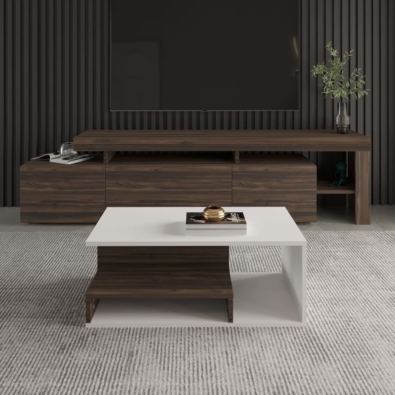Fenlo Soffbord 90x35x44,8 cm - Vit valnöt - Products - Möbler - Bord & matgrupp - Soffbord