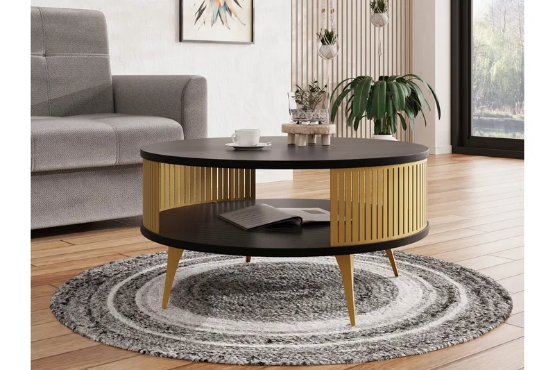 Galia Soffbord 75 cm - Guld/Svart - Products - Möbler - Bord & matgrupp - Soffbord