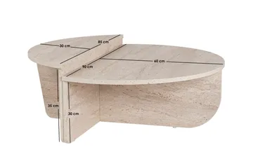Georgette Soffbord 90 cm - Travertine - Products - Möbler - Bord & matgrupp - Soffbord
