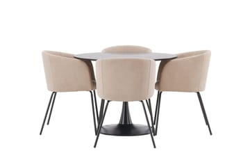 Glade Matgrupp 100 cm Rund med 4 Berit stolar - Beige - Products - Möbler - Bord & matgrupp - Matgrupp
