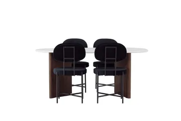 Grönvik Matgrupp 180 cm Oval med 4 Stella Stolar - Mocca - Products - Möbler - Bord & matgrupp - Matgrupp
