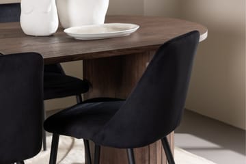 Härön Matgrupp 200 cm Oval med 4 Night stolar - Mocca/Svart - Products - Möbler - Bord & matgrupp - Matgrupp