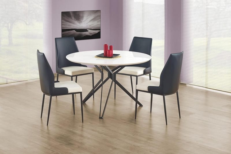 Hermelinda Matbord 120 cm - Vit/Svart - Products - Möbler - Bord & matgrupp - Matbord & köksbord