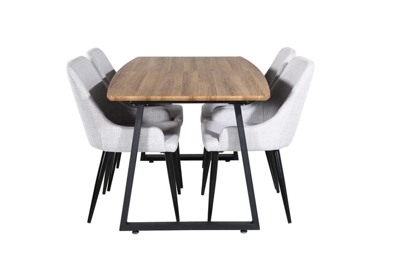 Inca Matgrupp 160 cm Rektangulär med 4 Plaza stolar - Svart - Products - Möbler - Bord & matgrupp - Matgrupp