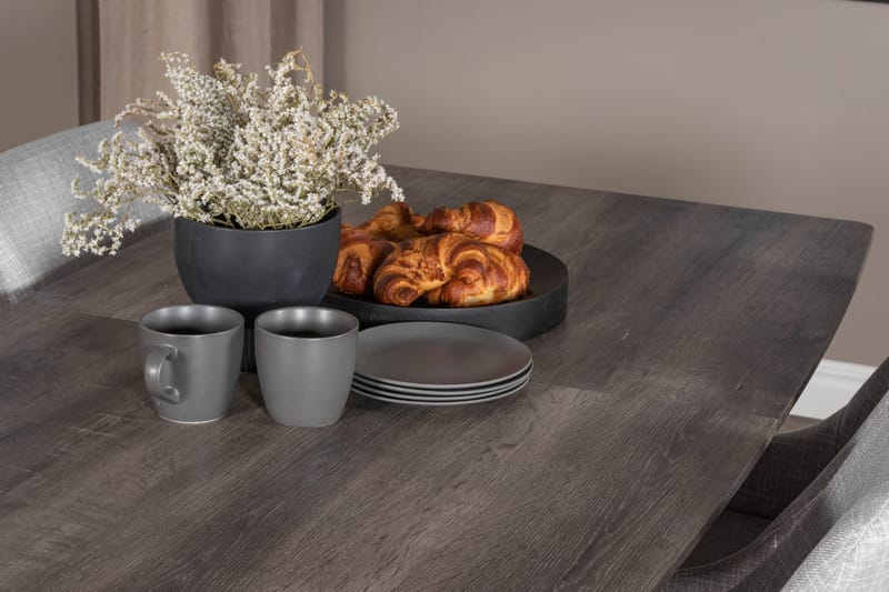 Inca Matgrupp Förlängningsbar 160 cm Rektangulär med 4 Plaza stolar - Grå - Products - Möbler - Bord & matgrupp - Matgrupp