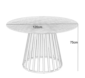 Inez runt matbord Ø120 cm ekfanèr / Svart metall - Ekfanèr / Svart Metall - Products - Möbler - Bord & matgrupp - Matbord & köksbord