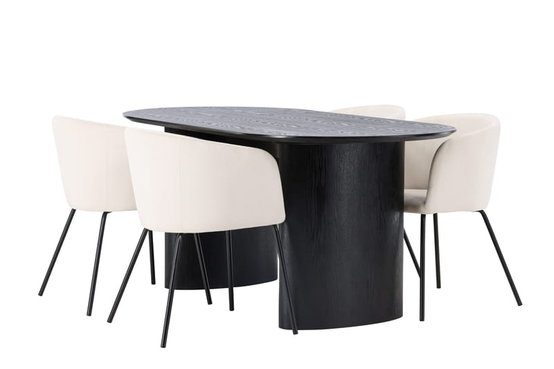 Isolde Matgrupp 180 cm Oval med 4 Berit stolar - Beige - Products - Möbler - Bord & matgrupp - Matgrupp