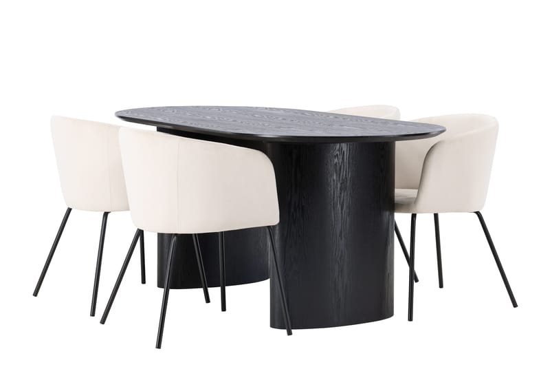 Isolde Matgrupp 180 cm Oval med 4 Berit stolar - Beige - Products - Möbler - Bord & matgrupp - Matgrupp