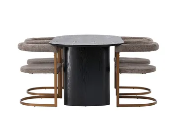 Isolde Matgrupp 180 cm Oval med 4 Morning stolar - Brun - Products - Möbler - Bord & matgrupp - Matgrupp