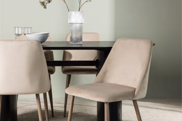 Isolde Matgrupp 180 cm Oval med 4 Night Stolar - Svart - Products - Möbler - Bord & matgrupp - Matgrupp