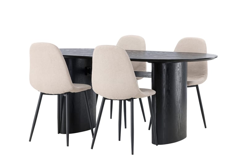 Isolde Matgrupp 180 cm Oval med 4 Polar stolar - Beige - Products - Möbler - Bord & matgrupp - Matgrupp