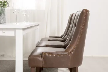 Jasmin Matgrupp 180 cm med 6 Tuva Fåtölj - Vit/Brun PU - Products - Möbler - Bord & matgrupp - Matgrupp