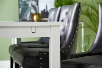 Jasmin Matgrupp med 6 Tuva Fåtölj - Vit/Svart PU - Products - Möbler - Bord & matgrupp - Matgrupp
