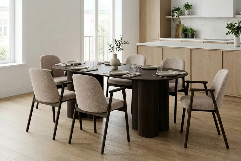 Juno Matbord Oval 220x100 cm Fanér - Rökt ek - Products - M öbler - Bord & matgrupp - Matbord & köksbord