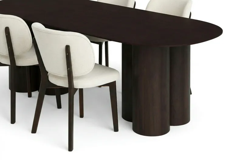 Juno Matgrupp 220 cm rektangulärt i Rökt Ek med 6 Eira Matstolar - Rökt Ek - Products - Möbler - Bord & matgrupp - Matgrupp