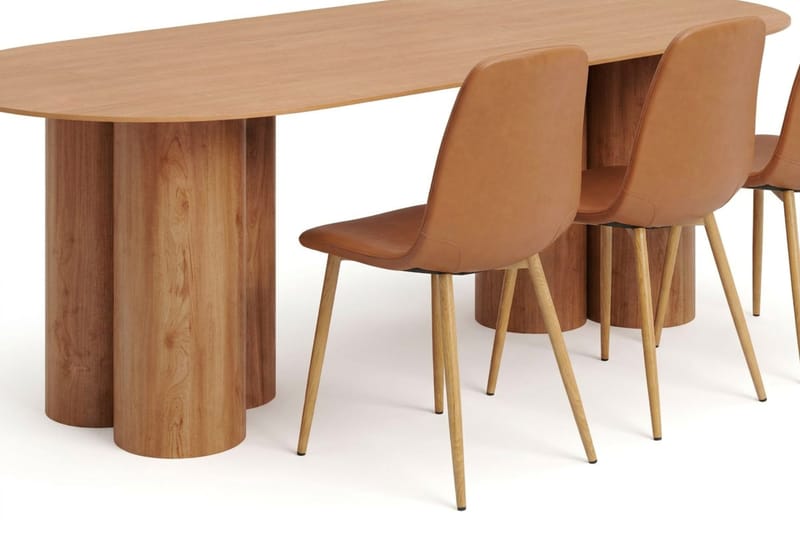 Juno Matgrupp rektangulärt 220 cm Ek med 8 Nibe Matstolar - Ek - Products - Möbler - Bord & matgrupp - Matgrupp