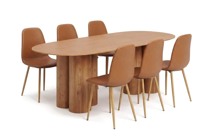 Juno Matgrupp rektangulärt 220 cm Ek med 8 Nibe Matstolar - Ek - Products - Möbler - Bord & matgrupp - Matgrupp