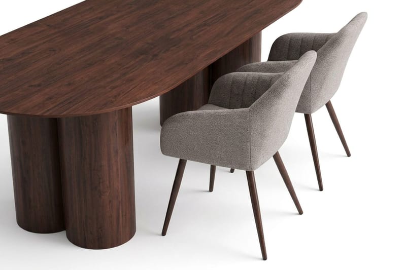 Juno Matgrupp rektangulärt 220 cm Valnöt med 8 Filippa Matstolar - Valnöt - Products - Möbler - Bord & matgrupp - Matgrupp