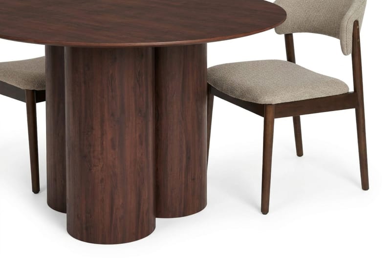 Juno Matgrupp runt 110 cm Valnöt med 4 Nala Matstolar - Valnöt - Products - Möbler - Bord & matgrupp - Matgrupp