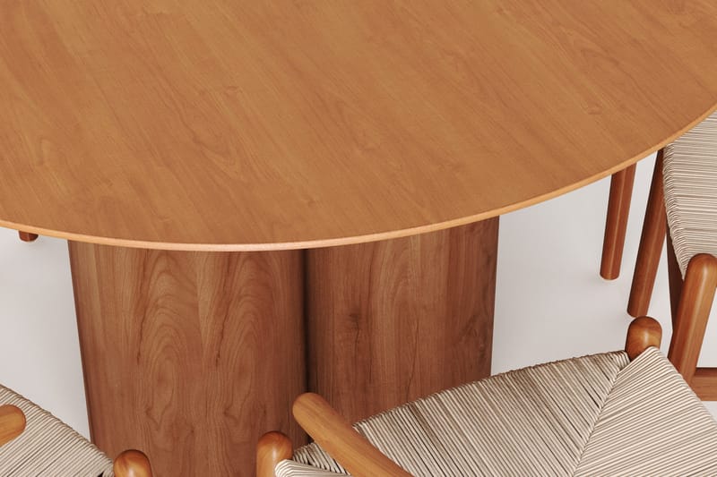 Juno Matgrupp runt 130 cm Ek med 6 Dastoori Matstolar - Ek - Products - Möbler - Bord & matgrupp - Matgrupp
