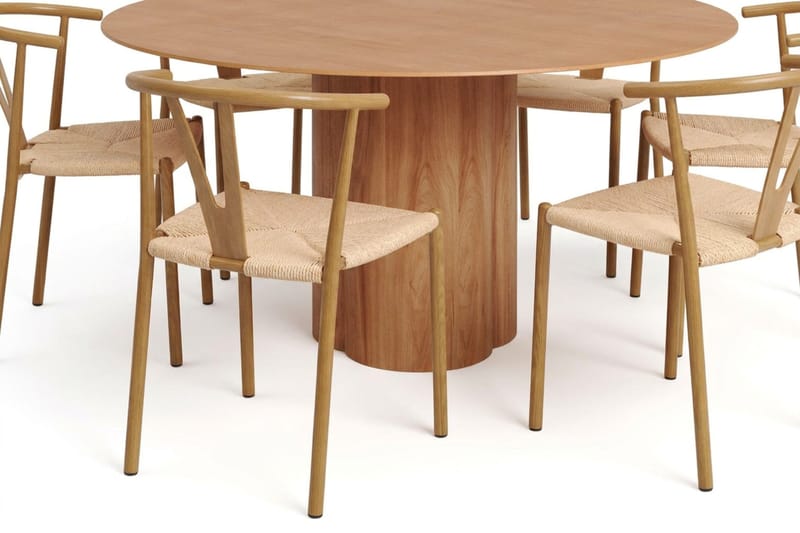 Juno Matgrupp runt 150 cm Ek med 6 Elysia Matstolar - Products - Möbler - Bord & matgrupp - Matgrupp