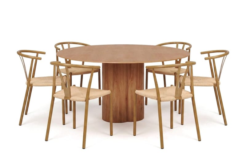 Juno Matgrupp runt 150 cm Ek med 6 Elysia Matstolar - Products - Möbler - Bord & matgrupp - Matgrupp