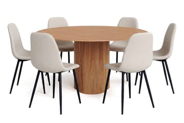 Beige/Svarta metallben - Brun