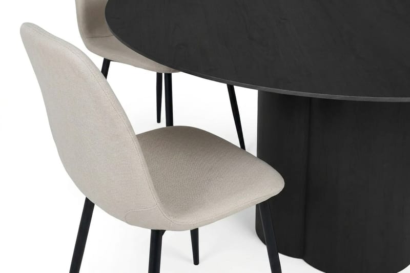 Juno Matgrupp runt 150 cm Svart med 6 Nibe Matstolar - Svart - Products - Möbler - Bord & matgrupp - Matgrupp