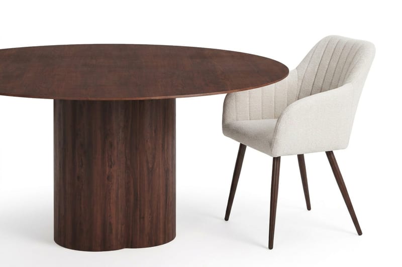 Juno Matgrupp runt 150 cm Valnöt med 6 Filippa Matstolar - Valnöt - Products - Möbler - Bord & matgrupp - Matgrupp