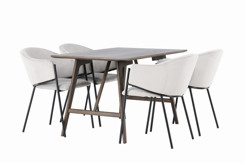 Kaseidon Matgrupp 120 cm Rektangulär med 4 Evelina stolar - Svart - Products - Möbler - Bord & matgrupp - Matgrupp