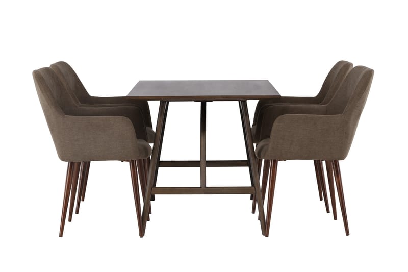 Kaseidon Matgrupp 120 cm Rektangulär med 4 Tomorrow stolar - Brun - Products - Möbler - Bord & matgrupp - Matgrupp