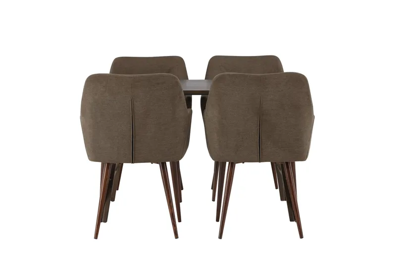 Kaseidon Matgrupp 120 cm Rektangulär med 4 Tomorrow stolar, Brun