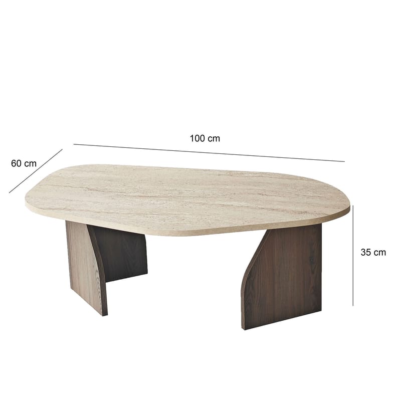 Berriaren Skrivbord 100x35x60 cm - Travertine Walnut - Products - Möbler - Bord & matgrupp - Kontorsbord - Datorbord