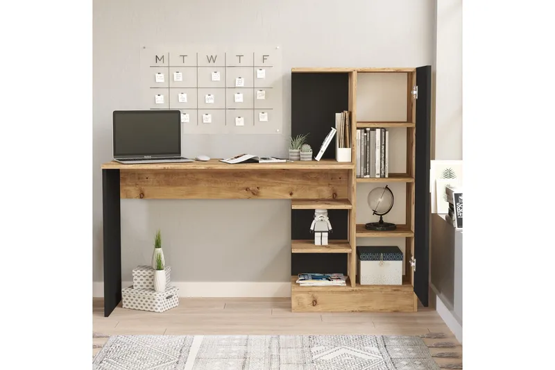 Dalran Skrivbord 152 cm - Natur/Svart - Products - Möbler - Bord & matgrupp - Kontorsbord - Datorbord