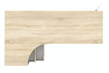 Delta Skrivbord 145 cm med Förvaring Lådor + Hyllor - Vit/Natur - Products - Möbler - Bord & matgrupp - Kontorsbord - Datorbord