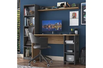 Eireann Skrivbord 45x160 cm - Valnöt/Antracit - Products - Möbler - Bord & matgrupp - Kontorsbord - Datorbord